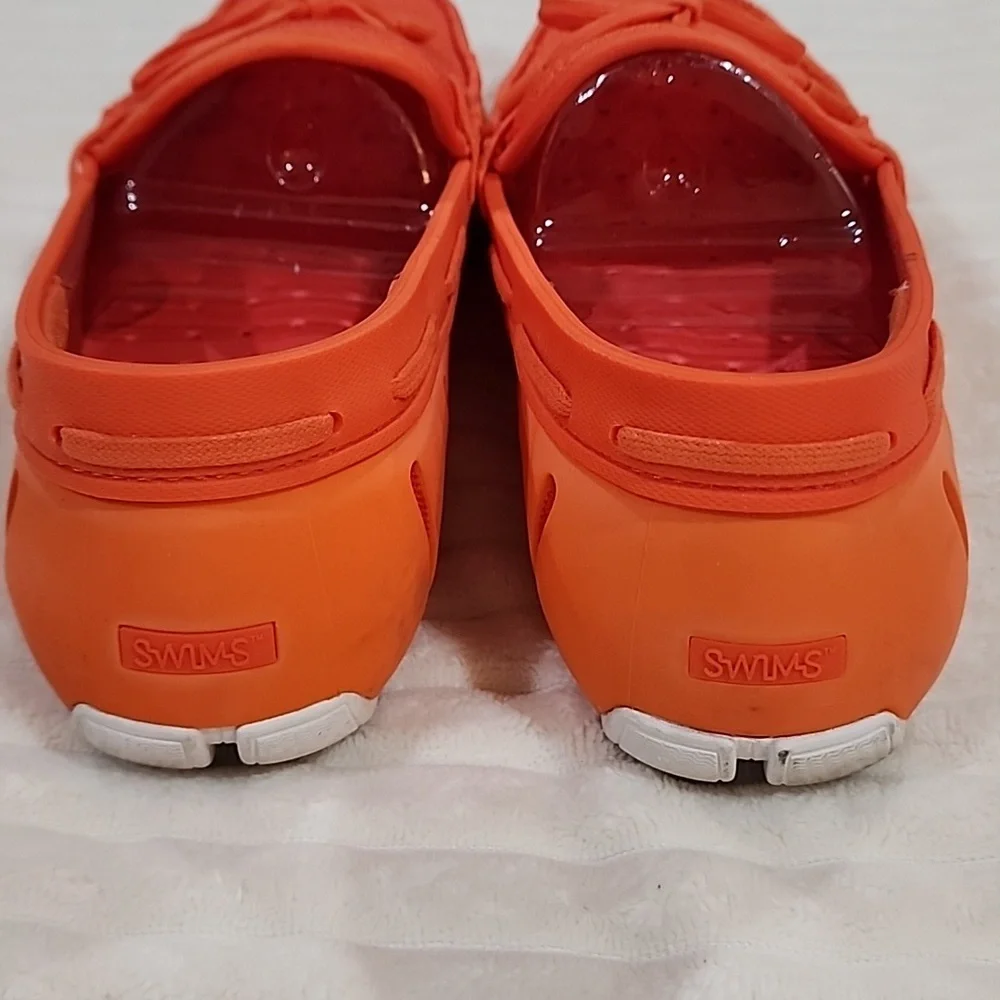 SWIMS Lace Loafers in Orange/White, Men's Size 11